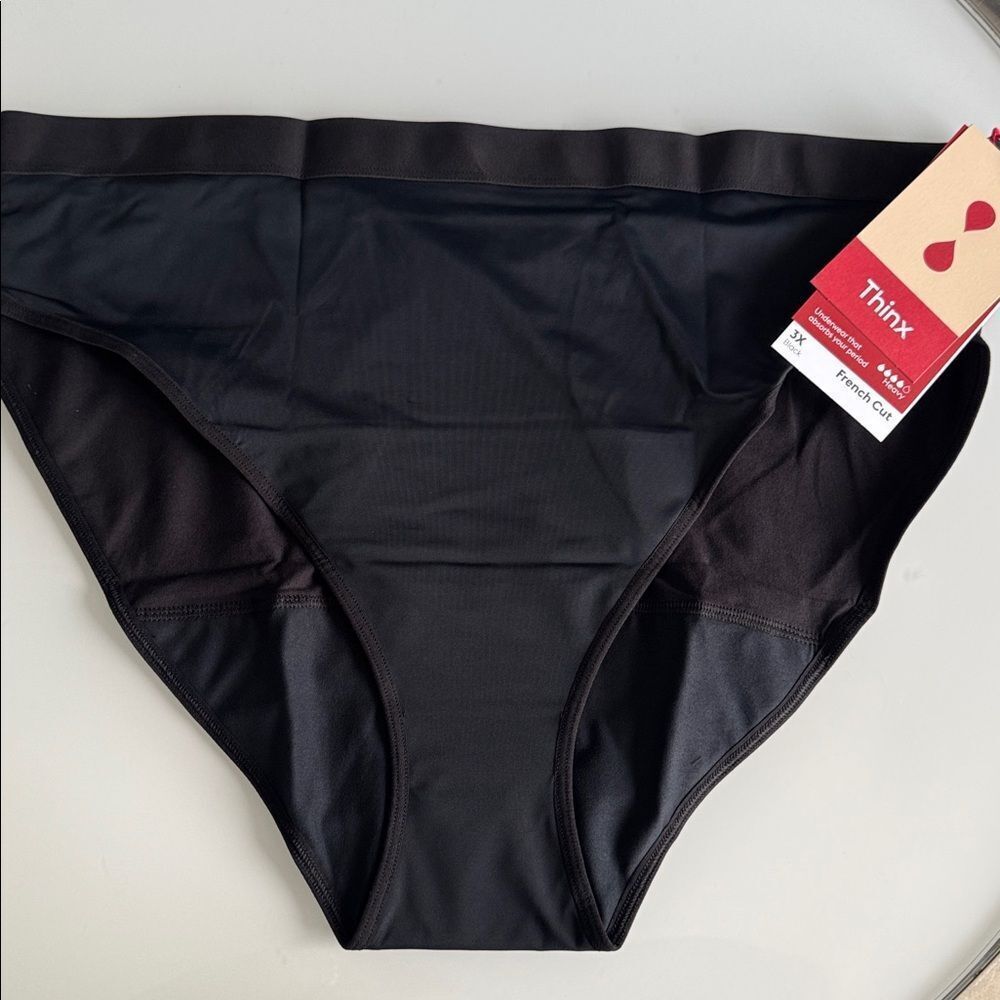 🔥Thinx Black French Cut Period Underwear Sz 3X New